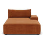 Daphne 1 Seater Right Chaise Modular Sofa - Moss Rust Fabric