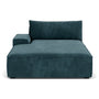 Daphne 1 Seater Left Chaise Modular Sofa - Danny Dust Blue Textured Weave