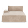 Daphne 1 Seater Left Chaise Modular Sofa - Danny Cream Textured Weave