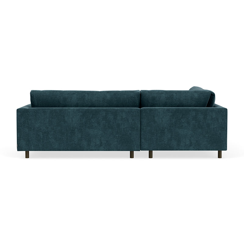 Danny Dust Blue Textured Weave / Dark Walnut