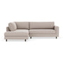 Douglas Left Corner Sofa - Fabio Stone Fabric / Dark Walnut