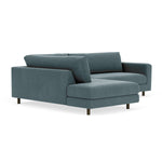 Forest Dust Blue Fabric / Dark Walnut