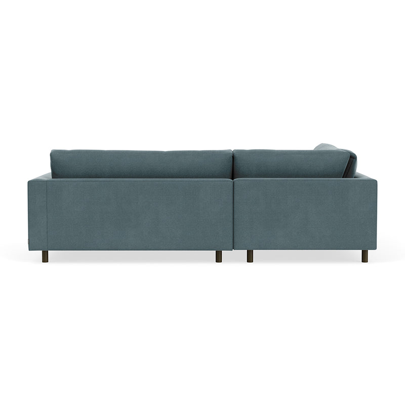 Forest Dust Blue Fabric / Dark Walnut