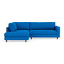 Douglas Left Corner Sofa - Mark Cobalt Blue Weave / Dark Walnut