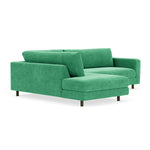 Moss Grass Green Fabric / Dark Walnut