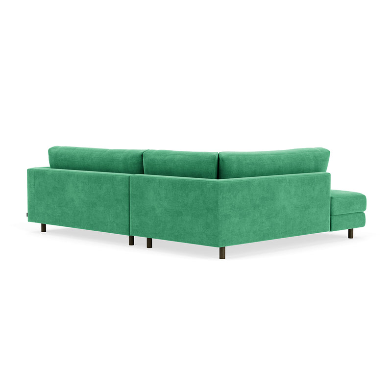 Moss Grass Green Fabric / Dark Walnut