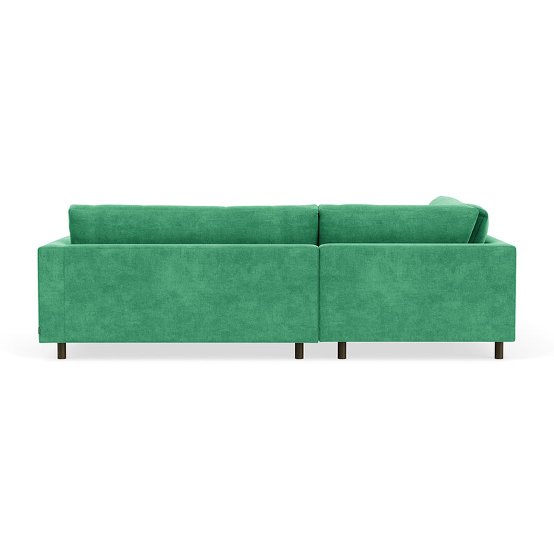 Moss Grass Green Fabric / Dark Walnut