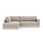 Douglas Left Corner Sofa - Agnes Brown Textured Weave / Oak