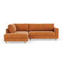 Douglas Left Corner Sofa - Danny Amber Textured Weave / Oak