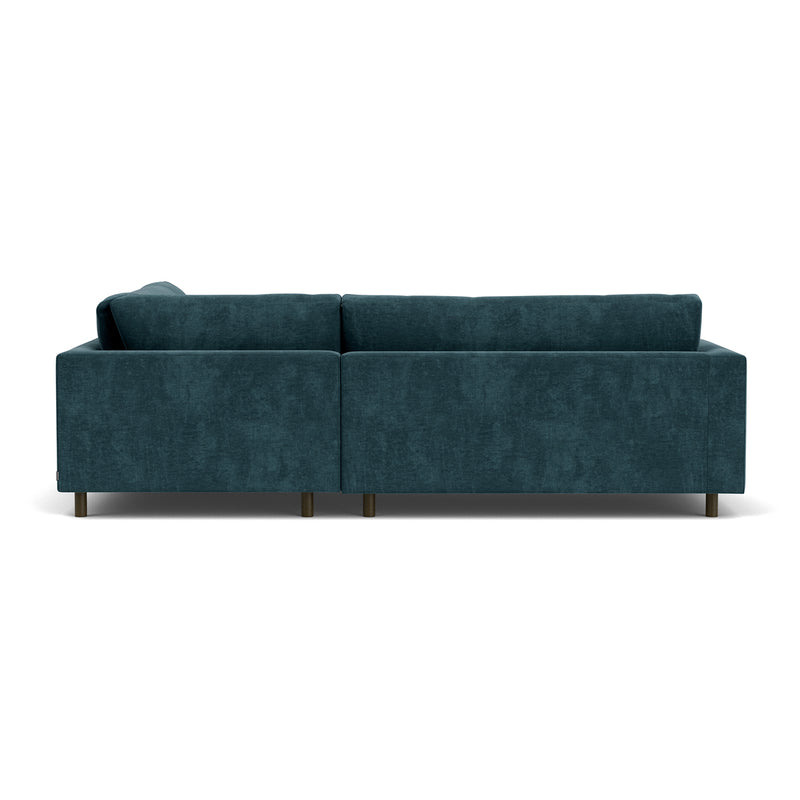 Danny Dust Blue Textured Weave / Dark Walnut