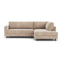 Douglas Right Corner Sofa - Danny Cream Textured Weave / Dark Walnut