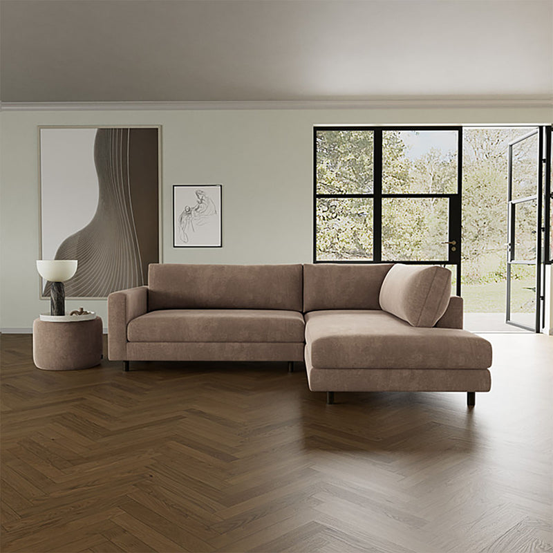 Danny Cream Textured Weave / Dark Walnut