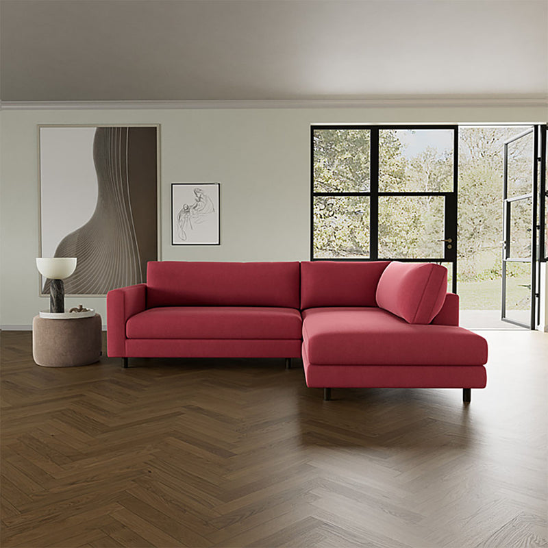 Firenze Bubblegum Fabric / Dark Walnut