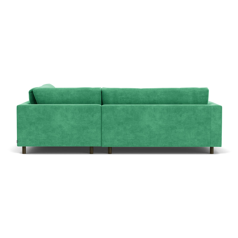 Moss Grass Green Fabric / Dark Walnut