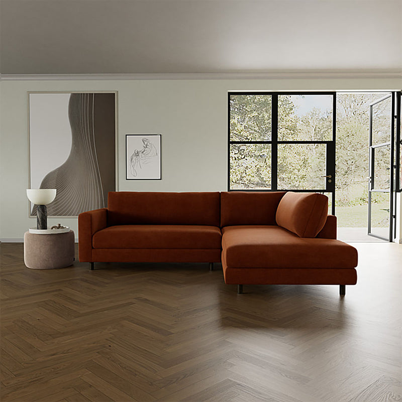 Moss Rust Fabric / Dark Walnut