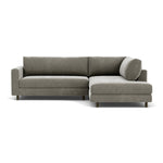 Planet Grey Green Fabric / Dark Walnut