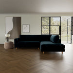 Danny Dust Blue Textured Weave / Oak