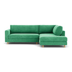 Moss Grass Green Fabric / Oak