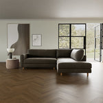 Planet Grey Green Fabric / Oak