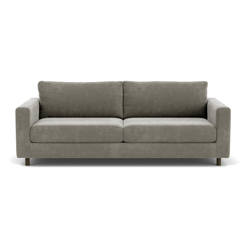 Planet Grey Green Fabric / Dark Walnut