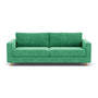 Dylan 3 Seater Sofa - Moss Grass Green Fabric / Oak