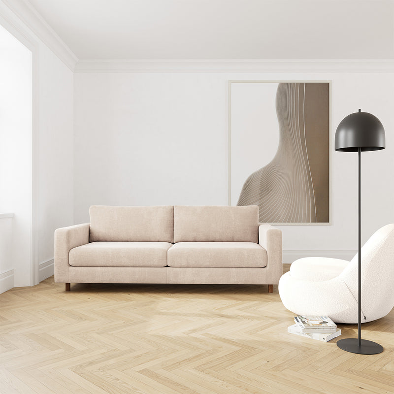 Danny Cream Textured Weave / Walnut Natural