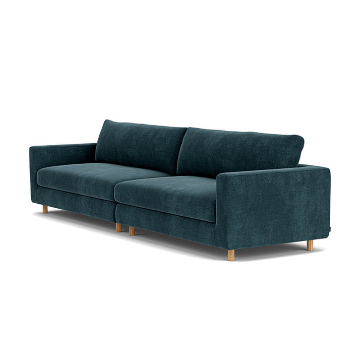 Dylan Fabric 4 Seater Sofa (Oak, Dust Blue)