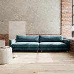 Danny Dust Blue Textured Weave / Oak