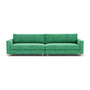 Dylan 4 Seater Sofa - Moss Grass Green Fabric / Oak