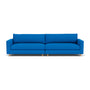 Dylan 4 Seater Sofa - Mark Cobalt Blue Weave / Oak