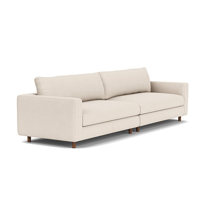Dylan Fabric 4 Seater Sofa (Walnut Natural, Cream Weave)