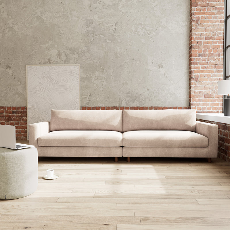 Danny Cream Textured Weave / Walnut Natural