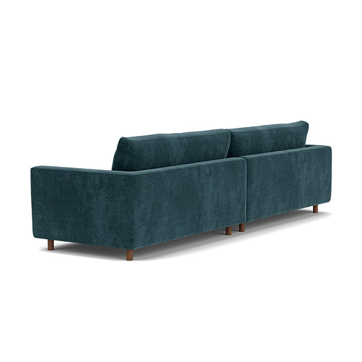 Dylan Fabric 4 Seater Sofa (Walnut Natural, Dust Blue)