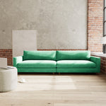 Moss Grass Green Fabric / Walnut Natural
