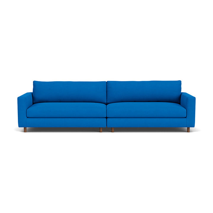 Dylan Fabric 4 Seater Sofa (Walnut Natural, Cobalt Blue)