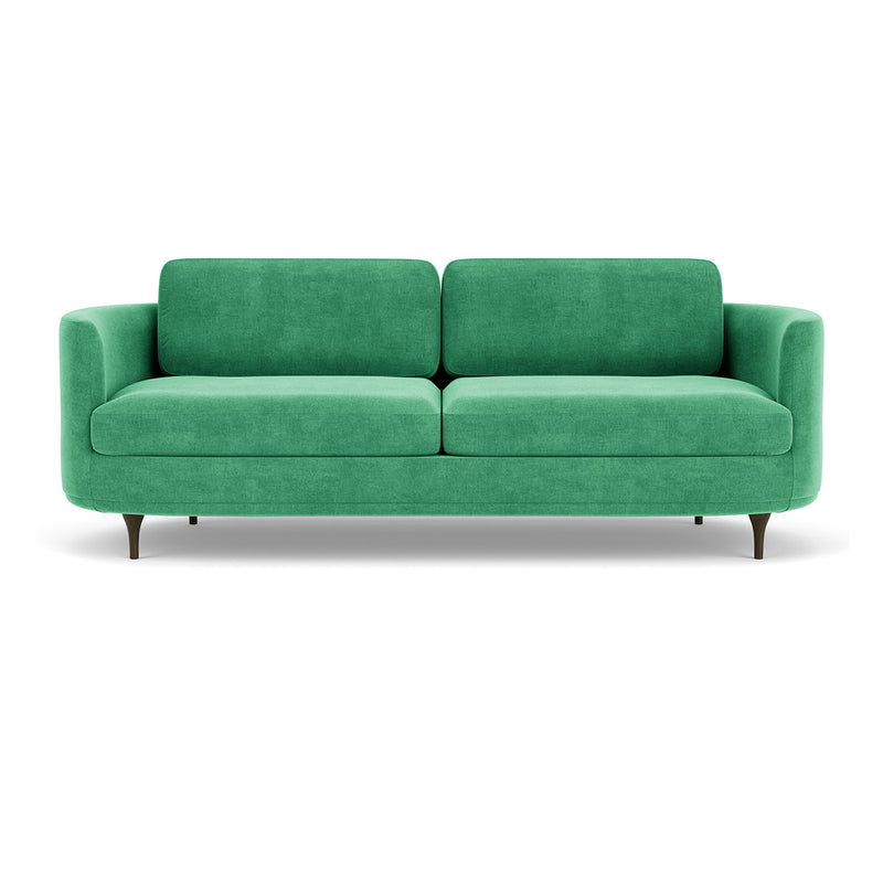 Moss Grass Green Fabric / Dark Walnut