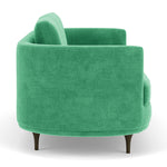 Moss Grass Green Fabric / Dark Walnut