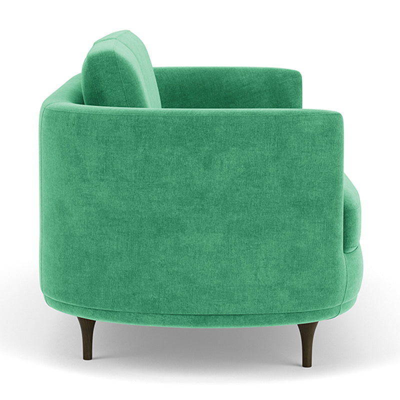 Moss Grass Green Fabric / Dark Walnut