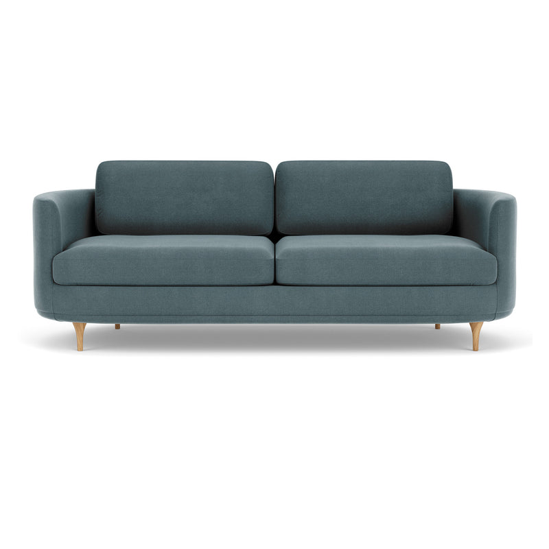 Forest Dust Blue Fabric / Oak
