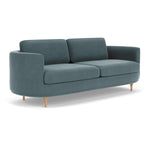 Forest Dust Blue Fabric / Oak