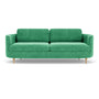 Elinor 3 Seater Sofa - Moss Grass Green Fabric / Oak