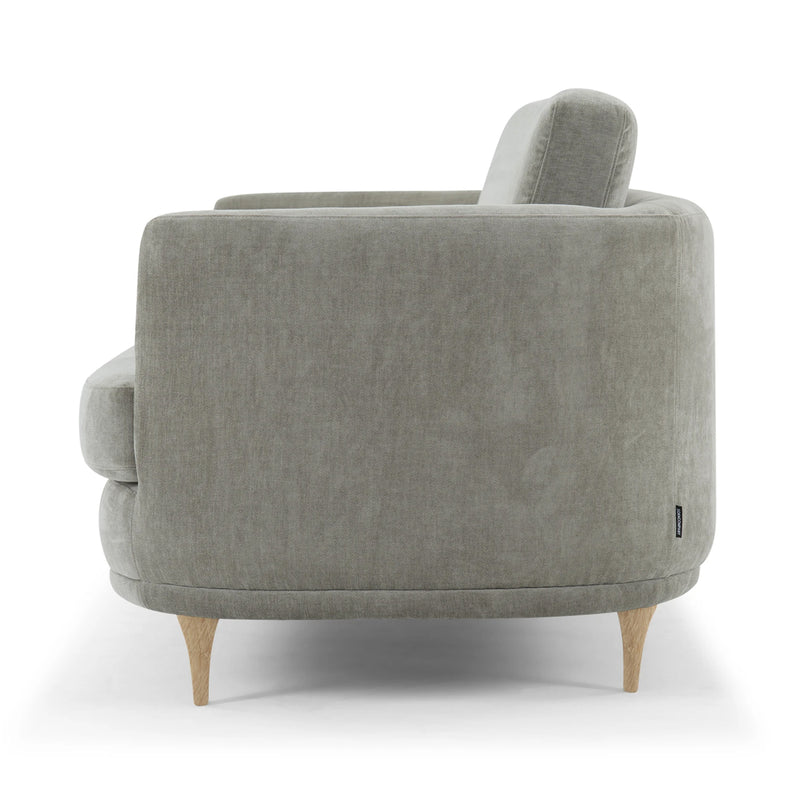 Planet Grey Green Fabric / Oak