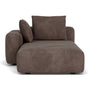 Hailey 1 Seater Left Chaise Modular Sofa - Aulla Cacao Textured Weave