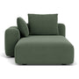Hailey 1 Seater Left Chaise Modular Sofa - Cura Dark Green Weave