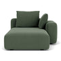 Hailey 1 Seater Right Chaise Modular Sofa - Cura Dark Green Weave