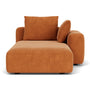 Hailey 1 Seater Right Chaise Modular Sofa - Danny Amber Textured Weave