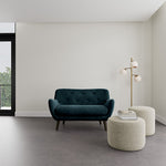 Danny Dust Blue Textured Weave / Dark Walnut