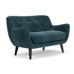 Danny Dust Blue Textured Weave / Dark Walnut