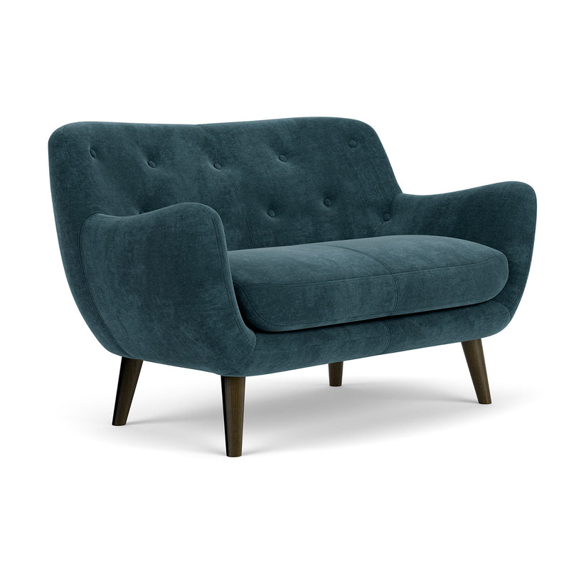 Danny Dust Blue Textured Weave / Dark Walnut