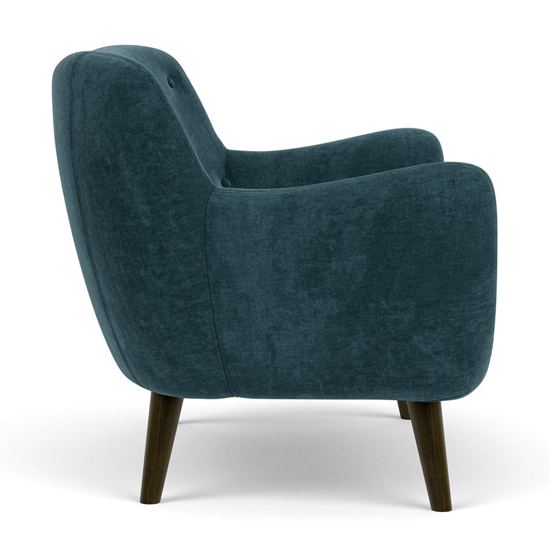 Danny Dust Blue Textured Weave / Dark Walnut